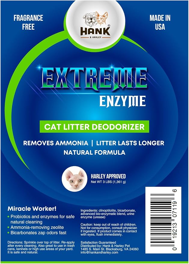 Extreme Enzyme CAT Litter Odor Eliminator, 3 lbs. Triple-Action Deodorizing - Image 2