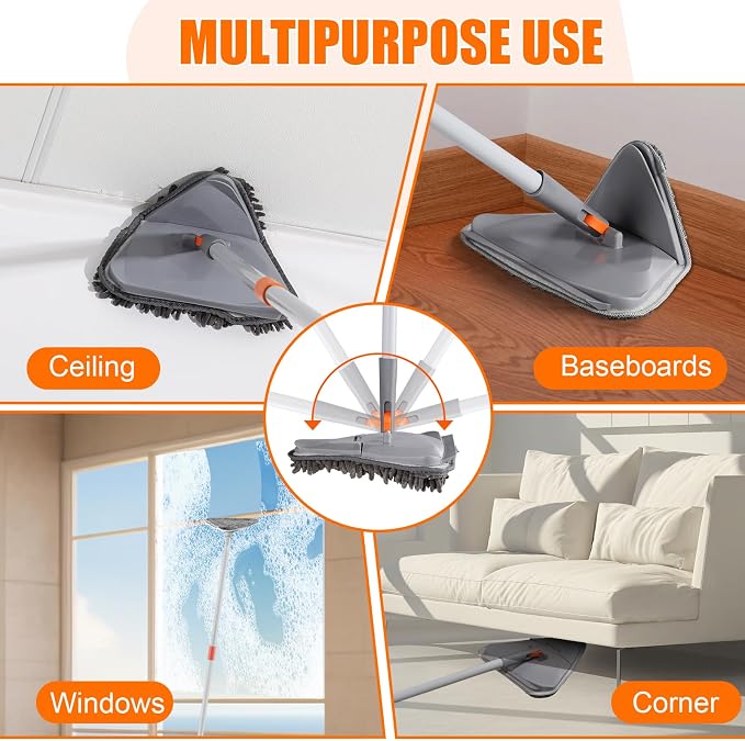 Wall Cleaner Mop with Long Handle 82 Inches, 3-in-1 Ceiling Cleaning Tool - Image 7