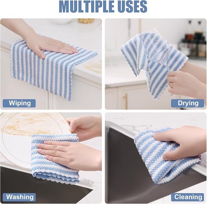 Homaxy 12 Pack Kitchen Dish Cloths, Ultra Soft and Absorbent Dish Towels - Image 4
