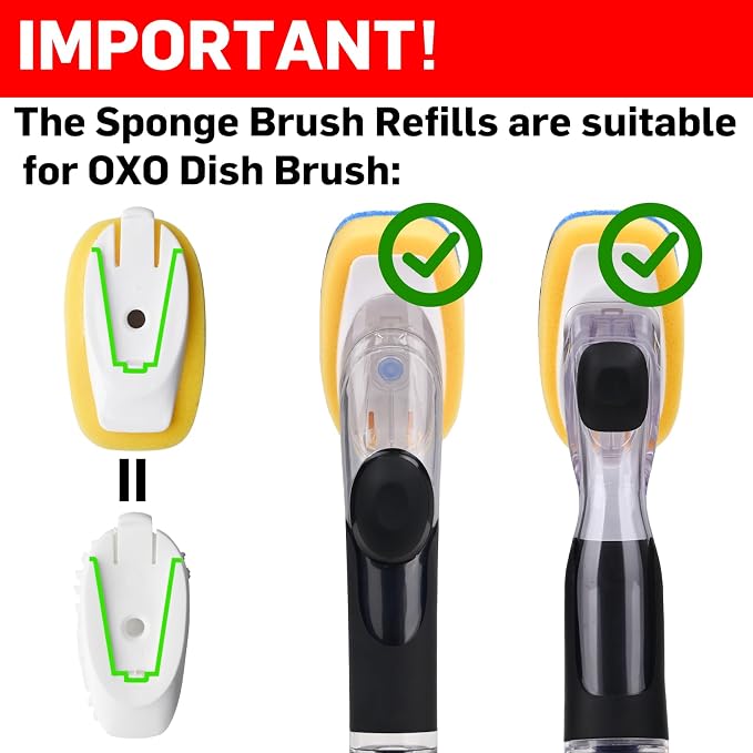 Sponge Brush Refills for OXO Soap Dispensing Dish Brush - Image 2