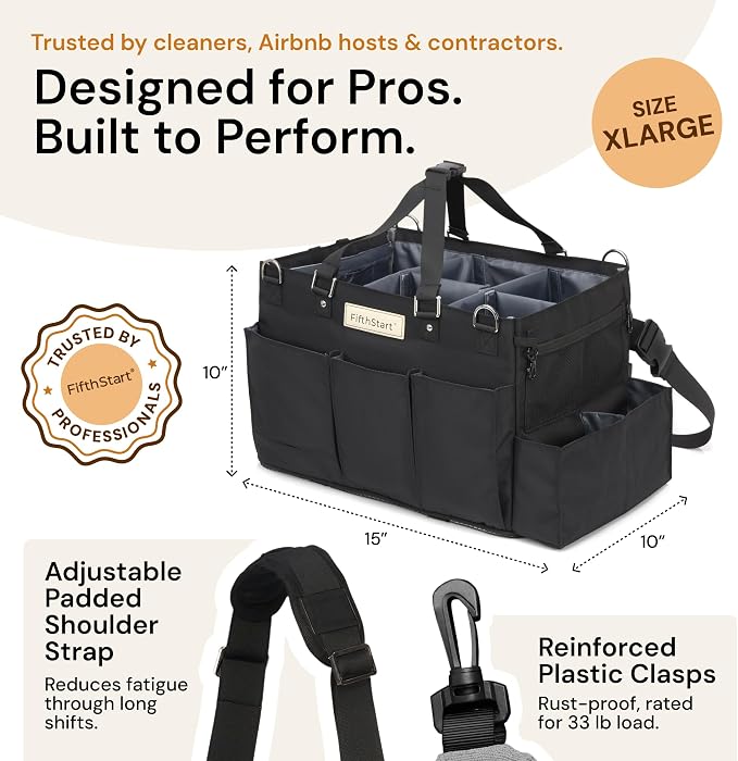 FifthStart Cleaning Supplies Organizer Tote & Caddy - Image 2
