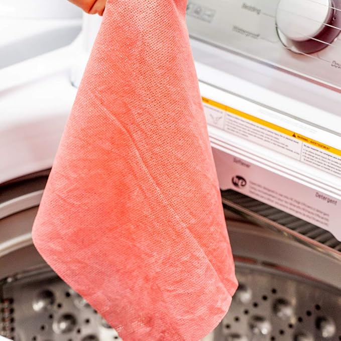 Restaurantware RW Clean 23.6 x 11.8 Inch Reusable Cleaning Cloths 10 Wipes - Image 3