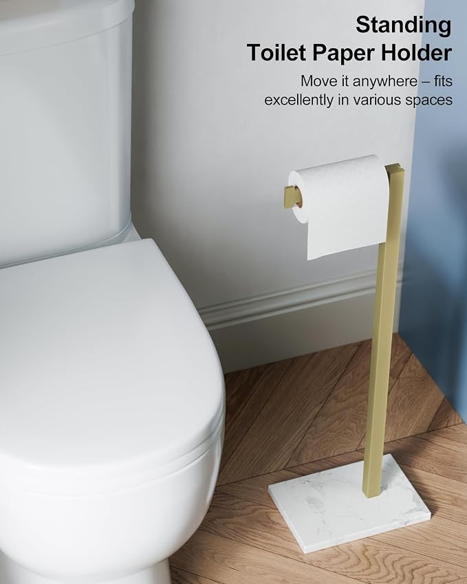 Toilet Paper Holder Stand Brushed Gold SUS 304 Stainless Steel Rustproof Free - Image 8