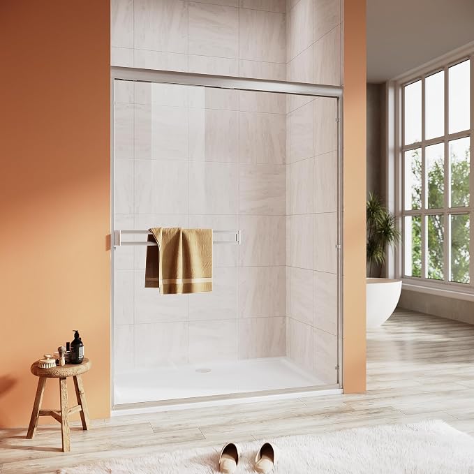 Shower Door 50-54 in. W x 72 in. H, UCALAFEE Semi-Frameless Double Sliding - Image 8
