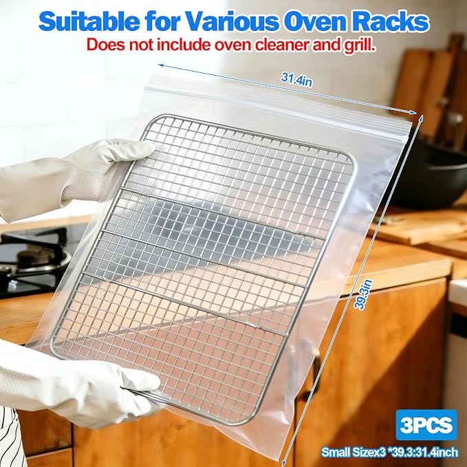 Palksky Oven Rack Cleaning Bags, 31.4''*39.3'' Heavy Duty No Scrub Oven Rack - Image 7