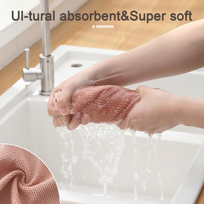K&janet6am Dish Cloths for Washing Dishes, 12 Pack Kitchen Dish Cloths - Image 2