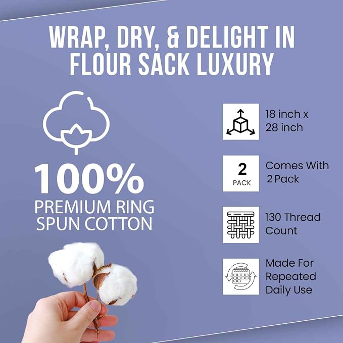Flour Sack Towels| Tea Towel for Crafts| Kitchen Dish Cotton Blank Towel for - Image 7