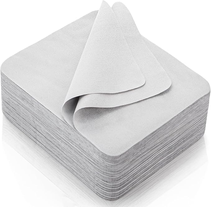 100 Pack Microfiber Glasses Cleaning Cloth, Ultra Soft Eyeglasses Wipe Suede by Eorbow
