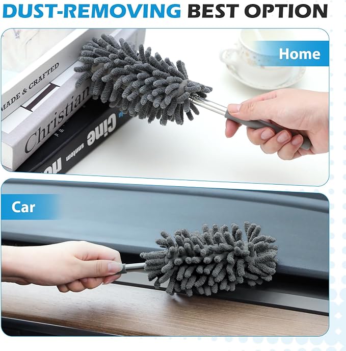 12 Pack High Duster with Extension Pole, Reusable & Washable Feather Duster - Image 4