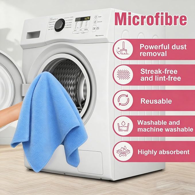 4 Pcs Extra Large Microfiber Cleaning Cloth 30 x 20 Inch Reusable Thick - Image 4
