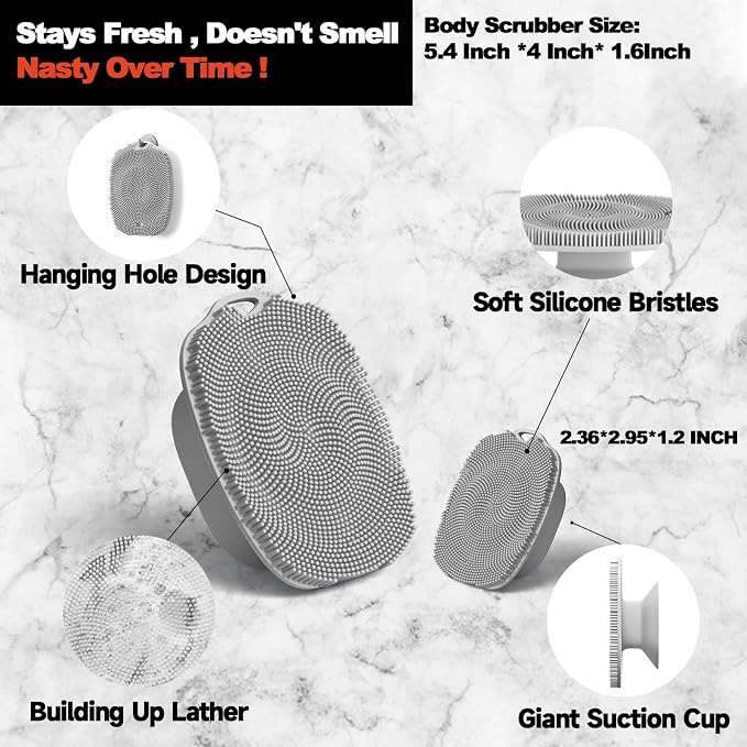 Soft Silicone Body Scrubber, Gentle Like a Hand Exfoliating Your Skin and Build - Image 3