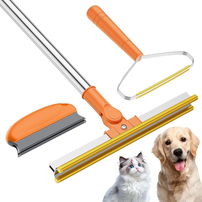 3 in 1 Carpet Rake for Pet Hair Removal, Tool Set of 3, 55” Long Handle Carpet by Unknown