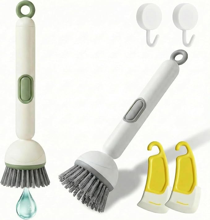 Soap Dispensing Dish Brush Set by PITFEROCE