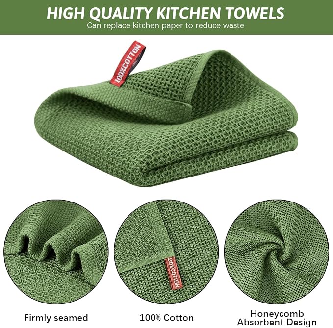 Nialnant 6 Pack Kitchen Towels, Large 100% Cotton Hand Towels, Absorbent Dish - Image 3
