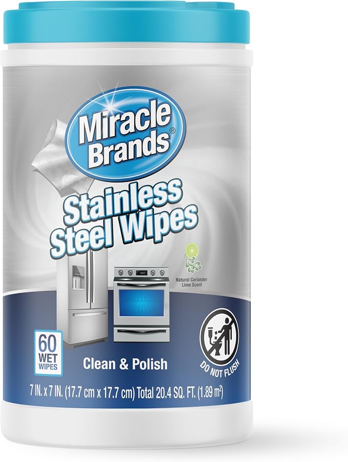 MiracleWipes for Stainless Steel, Including Oven, Refrigerator, Dishwasher by MiracleWipes
