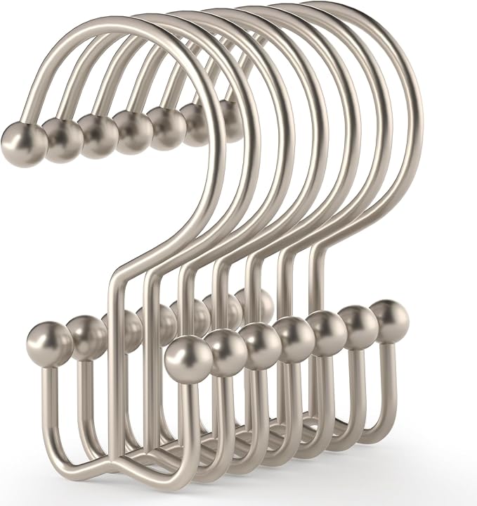Goowin Shower Curtain Hooks, Durable Shower Curtain Rings Rust Proof, Double by Goowin
