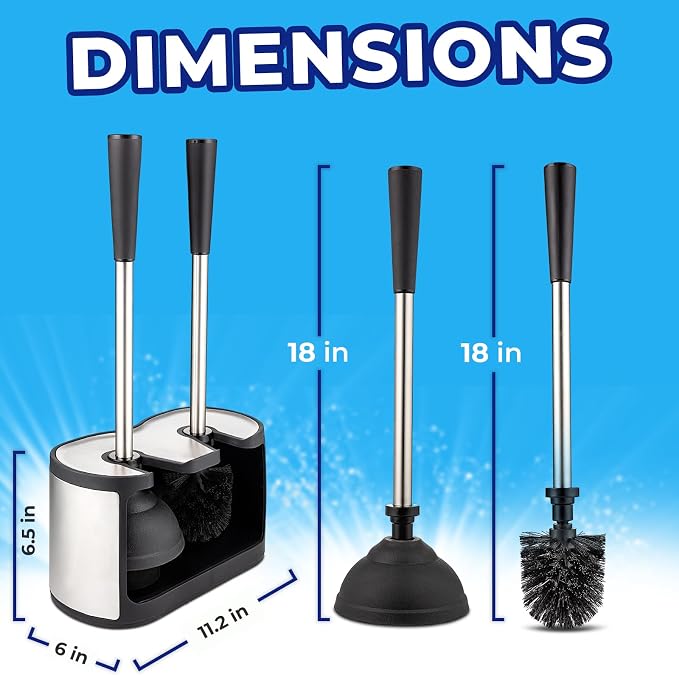 UMIEN Toilet Brush and Plunger Set 18-in - Image 3