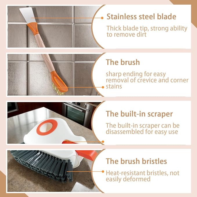 Groove Cleaning Brushes 2 in 1 Window Track Cleaner Cleaning Tools, Sliding - Image 5