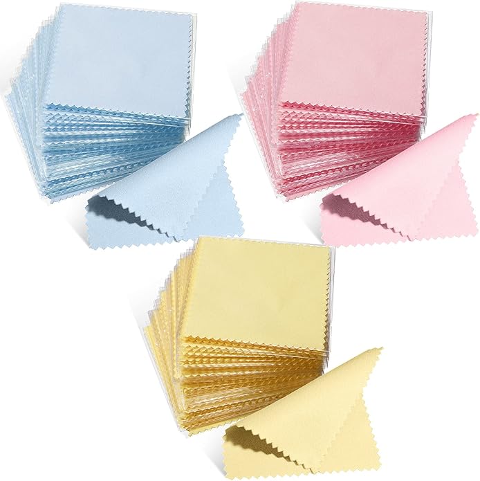 Moukeren 150 Pcs Soft Polish Cloth Individually Packed Jewelry Cleaner by Moukeren