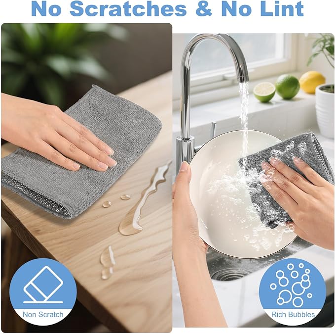 10pcs New Upgrade 2-Layer Microfiber Wire Dishcloth, Non-Scratch Wire - Image 4