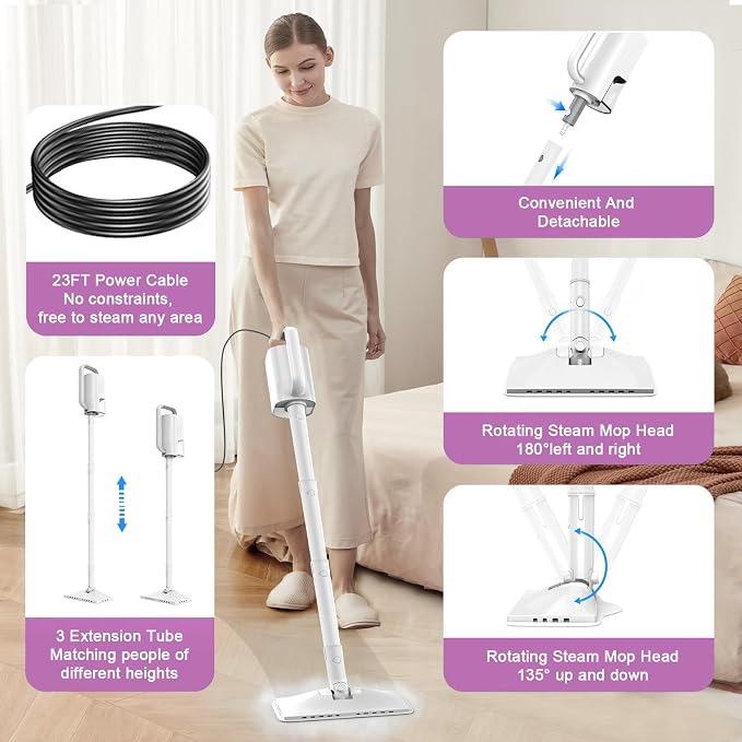 Steam Mop Cleaner, 7 in 1 Rotated Steam Cleaner - Image 3