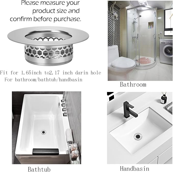 Hair Catcher Shower Drain Bathtub Lavatory Sink Drain Strainer - Image 4