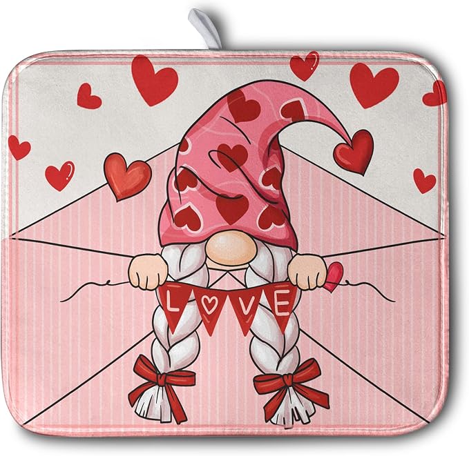 Valentine's Day Love Letter Dish Drying Mat by Kwlegh