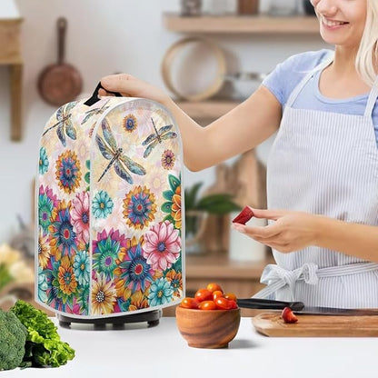 Boho Mandala Floral Blender Cover Washable Kitchen Toaster Cover Dragonfly Bread Maker Coffee Maker Protectiron Covers Size S