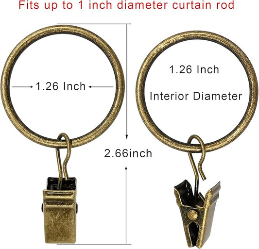 100 Pack Curtain Rings with Clips, Drapery Clips with Rings, Drapes Rings 1.26 - Image 2