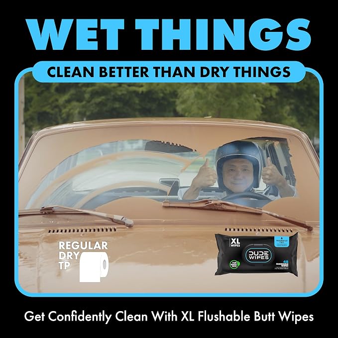 DUDE Wipes - Flushable Wipes Travel Package, Extra Large - Unscented - - Septic - Image 5