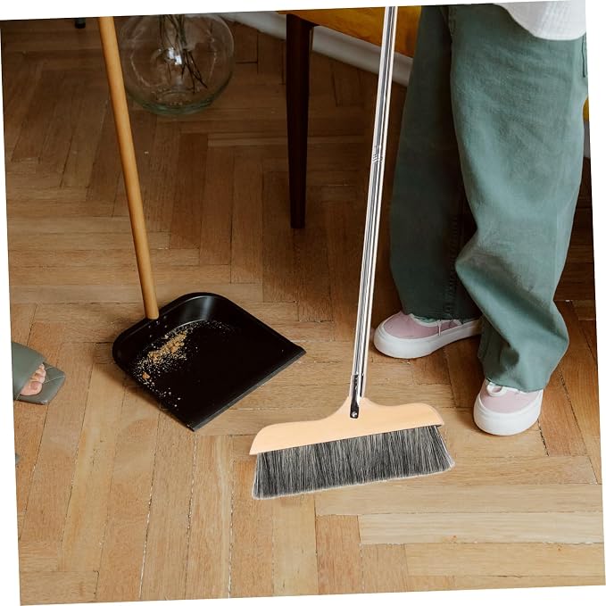 Wood Bristle Broom Heavy Duty Household Sweeper Long Handle Soft Bristle - Image 4