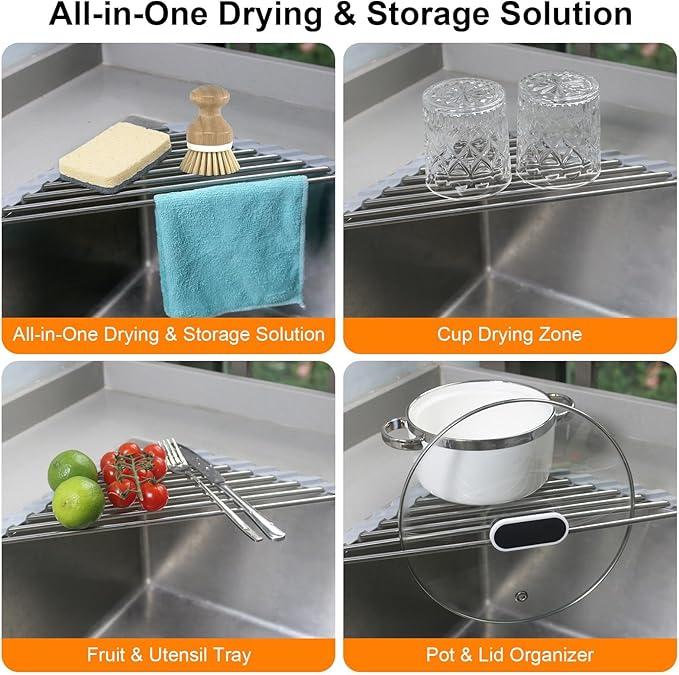 Corner Sink Caddy Triangle Dish Drying Rack - Image 5