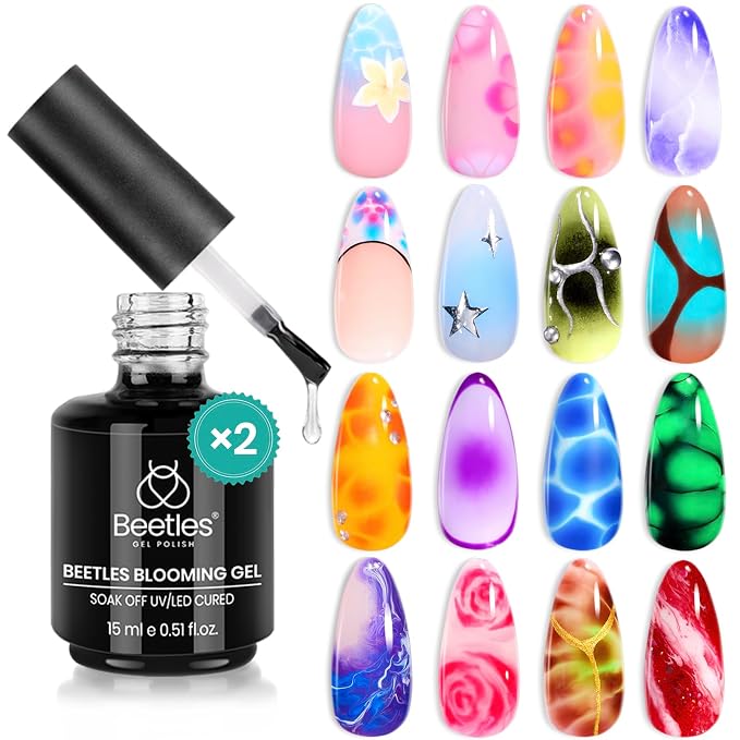 Beetles Blooming Gel: 2 Pcs 15ml Clear Uv Led Blooming Gel Nail Polish by beetlesGelPolish