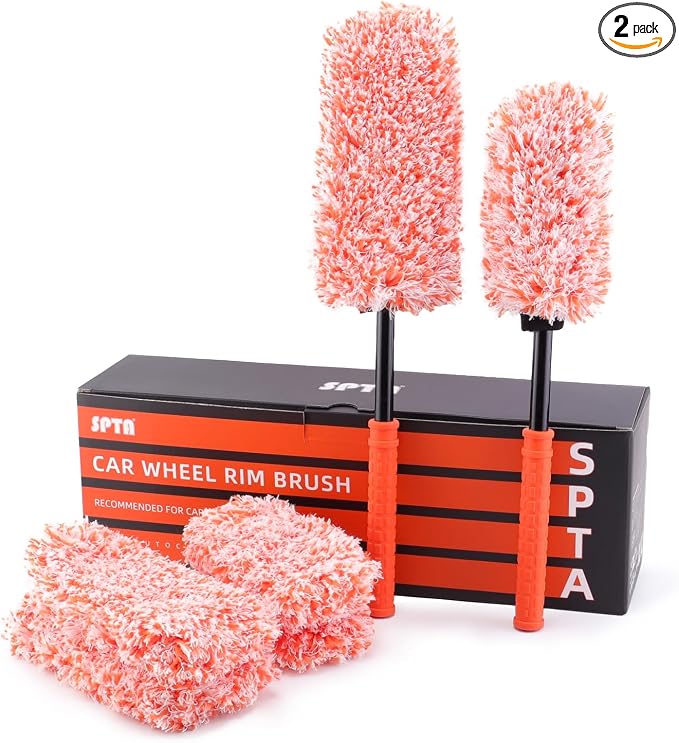 SPTA Car Wheel Brush Set, Rim Cleaner Brush by SPTA