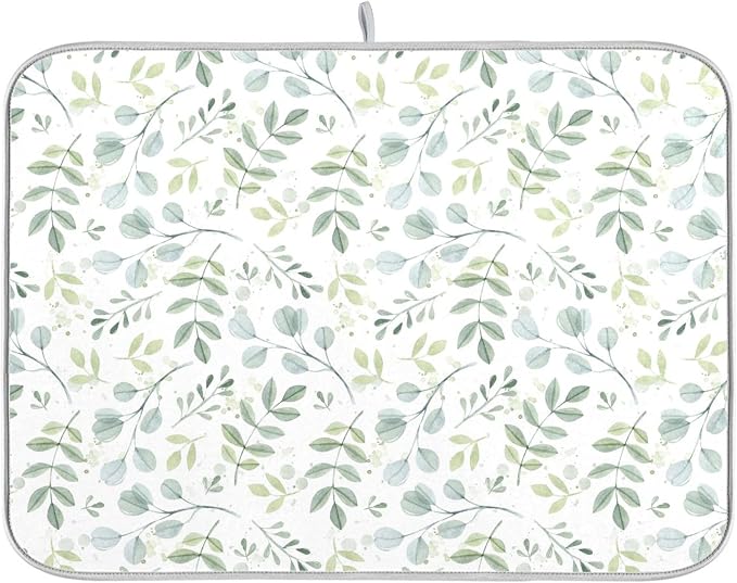 Eucalyptus Leaves Dish Drying Mat by Wamika