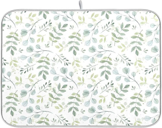 Eucalyptus Leaves Dish Drying Mat by Wamika