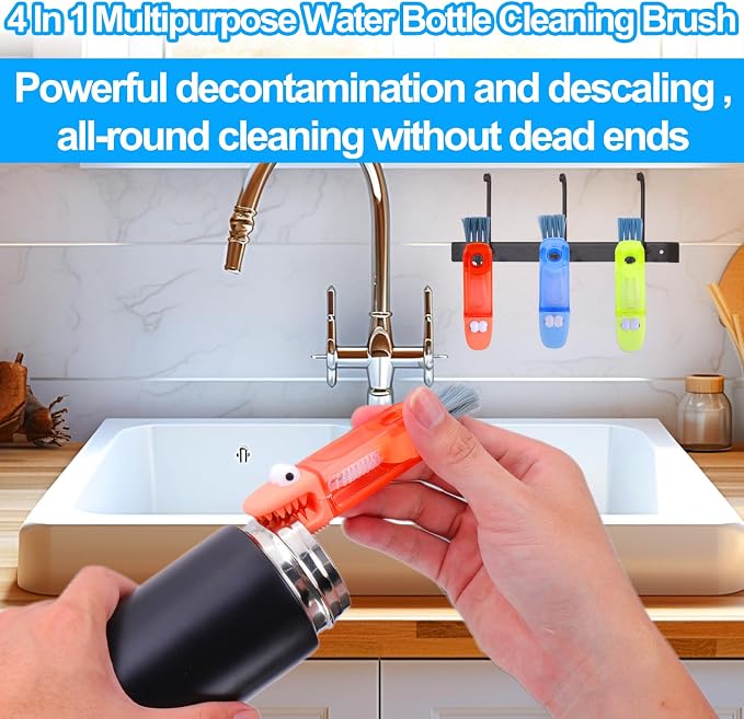 XANGNIER 4 in 1 Cup Lid Gap Cleaning Brush Set, 3 Pack Water Bottle Crevice - Image 2