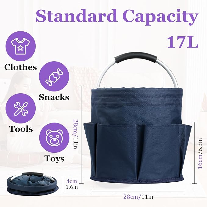 17L Cleaning Caddy with Handle, Portable Shower Caddy in 600D Oxford Fabric - Image 2
