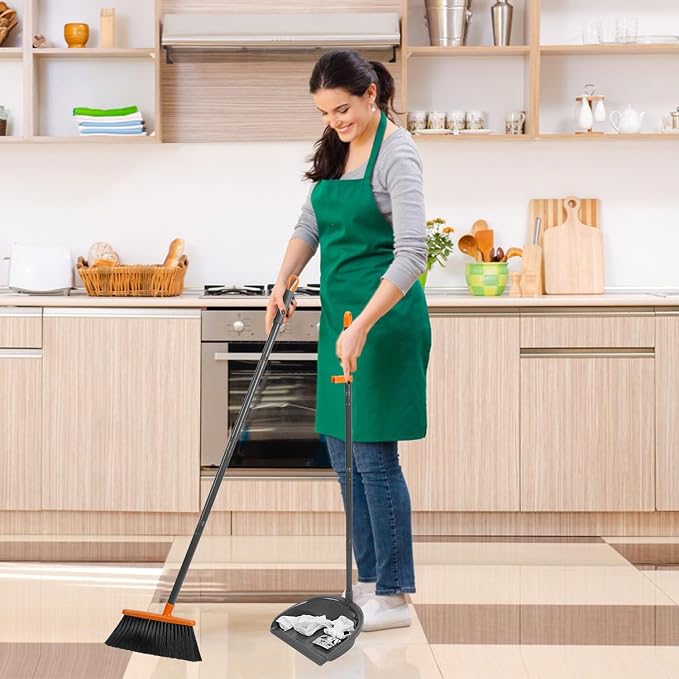 Long Handle Broom with Dustpan Combo Set - Image 2