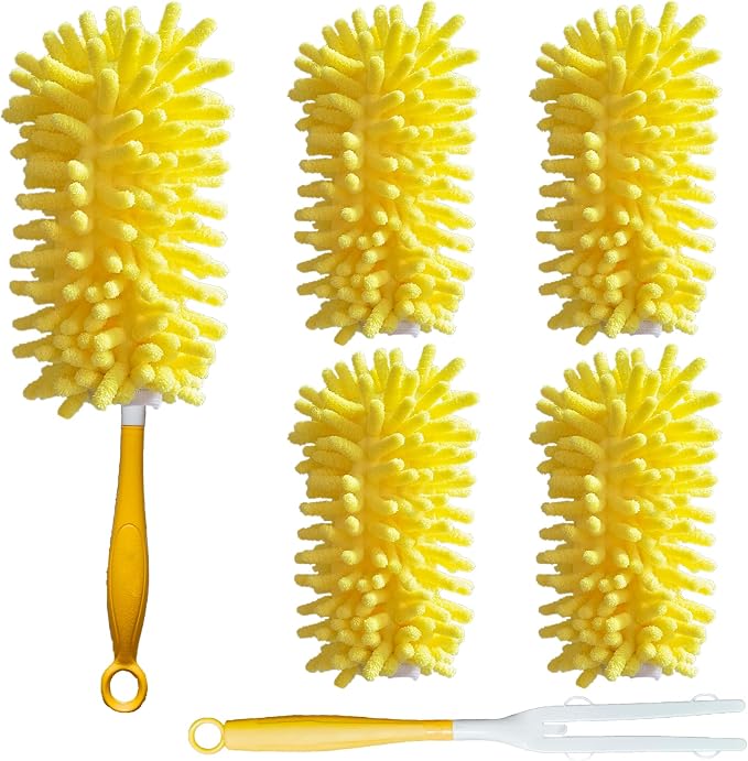 Reusable Duster for Swiffer, 4 Refills +1 Handle, 360 Heavy Duty Duster Refill by SoliFairy
