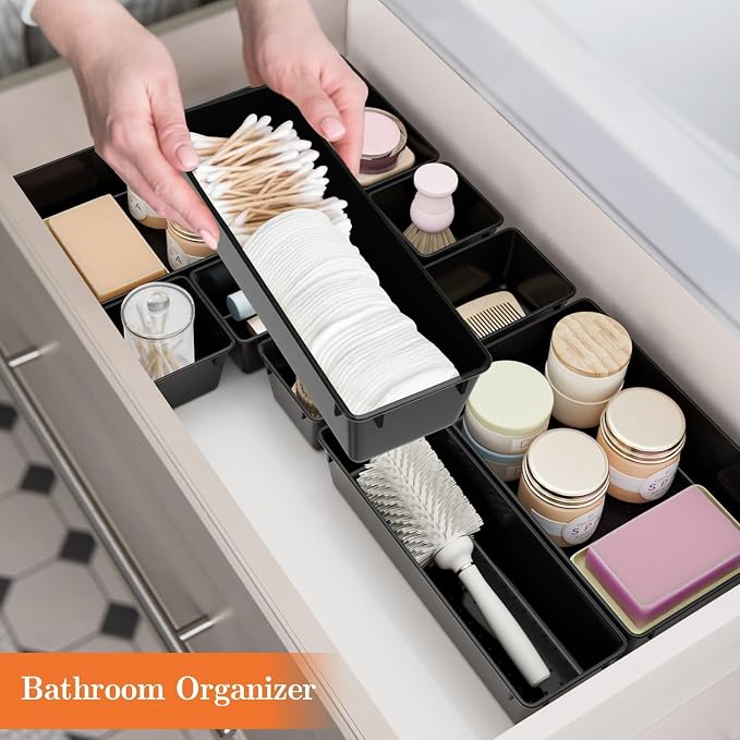 25 PCS Plastic Drawer Organizer Set, 4-Size Versatile Organizer Trays & storage - Image 7