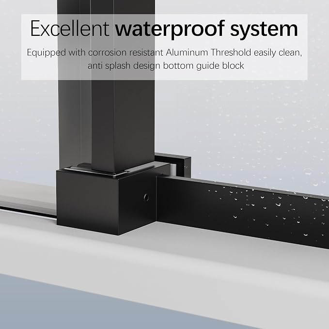 46-48" W x 76" H Frameless Sliding Shower Door, Bathroom Single Sliding Shower - Image 8