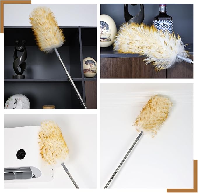 Lambswool Duster 98 inch Retractable Stainless Steel Handle Soft Natural Wool - Image 6