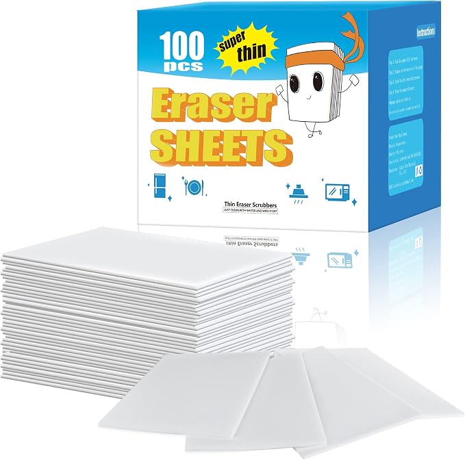 100PCS Eraser Sheets, Magic Cleaning Sponge Reusable, Thin Nano Dish Sponge by i-SPER