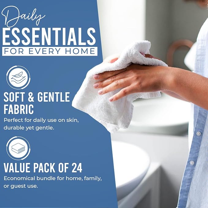 DAN RIVER 24 Pack Wash Cloths for Showering - Image 3