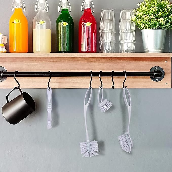 Dish & Bottle Brush Set, 4-Piece Kitchen Cleaning Brushes, Plastic Handles - Image 6