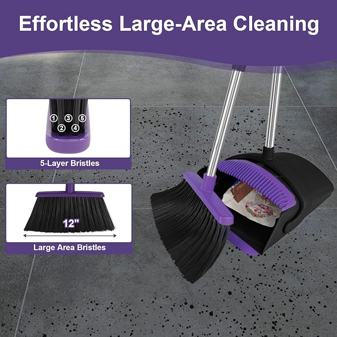 Broom with Dustpan Combo Set and Silicone Air Broom Kit - Image 6