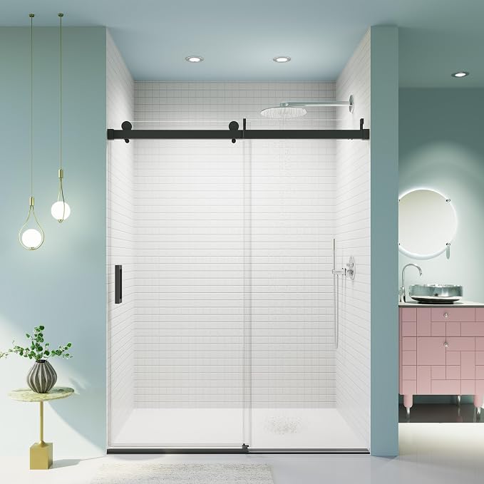 56-60" W x 76" H Frameless Soft-Close Sliding Shower Door, 3/8" SGCC Tempered - Image 9