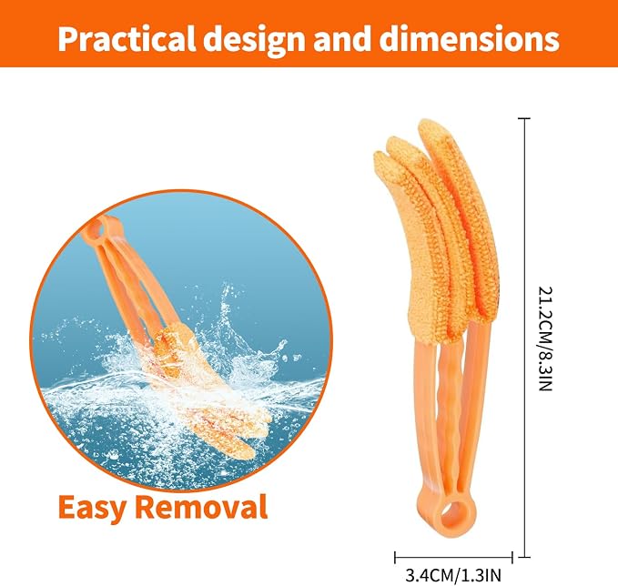 12 Pcs Window Venetian Blind Cleaner Duster Tool, Microfiber 6 Finger Duster - Image 2