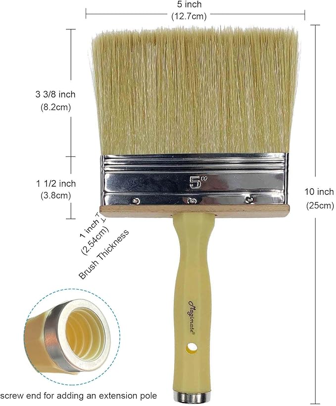 Deck Brush for Applying Stain, 5-inch Paint Brush, Medium Size for Quick Decking - Image 4